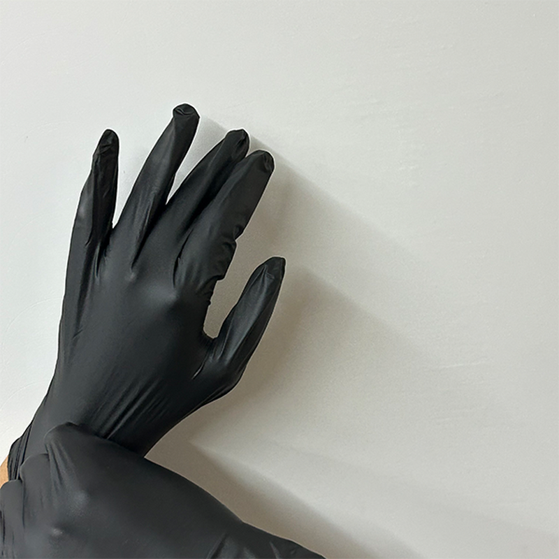 Nitrile Gloves Manufacturer - Cheap 9-Inch Black Nitrile Vinyl Synthetic Powder-Free