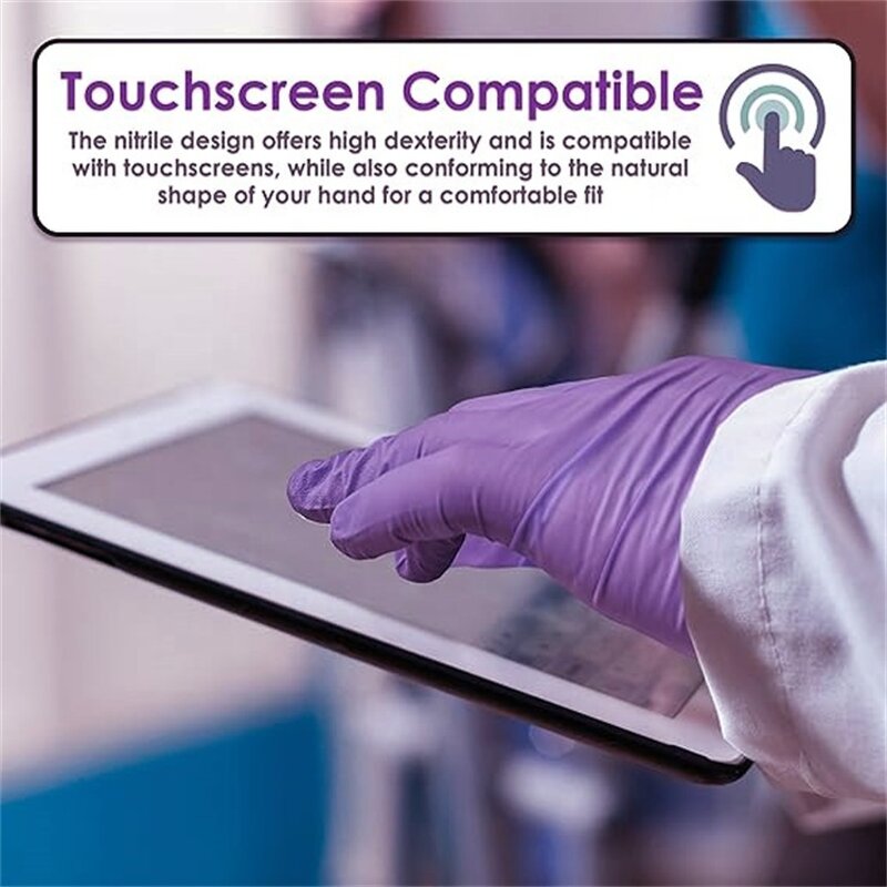 Nitrile Gloves Factory - Box of 100 Purple Logo Custom Barber Tattoo Beauty