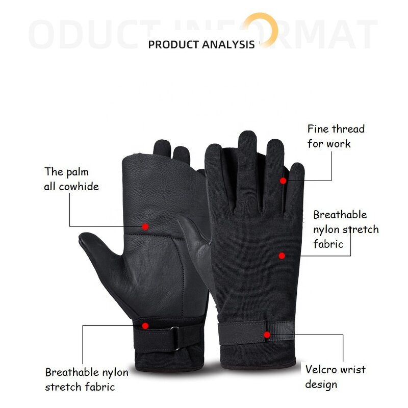 Tactical Gloves Manufacturer - Outdoor Cowhide All-finger Climbing Downhill