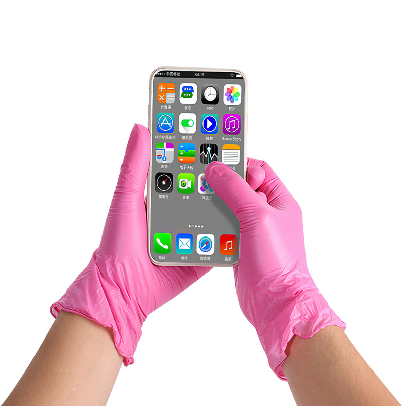 Nitrile Gloves Factory - pink Powder-free Beauty Salon Food Grade Disposable