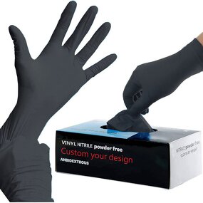 Nitrile Gloves Factory - Wholesale 9-Inch Black Nitrile Vinyl Powder-Free for Barber