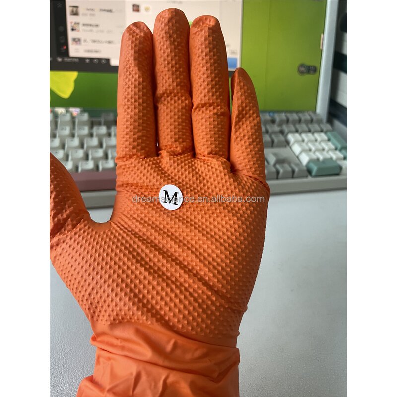 Nitrile Glove Manufacturer - Custom Logo 10-12 Mil Raised Diamond Texture