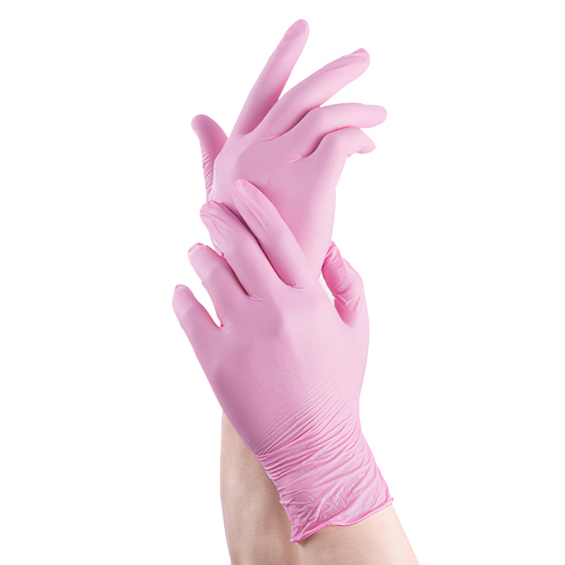 Nitrile Gloves Factory - pink Powder-free Beauty Salon Food Grade Disposable