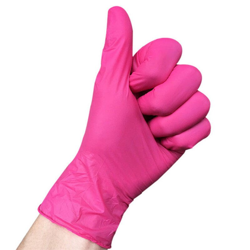 Nitrile Gloves Manufacturer - 100% Pure Hot pink Tattoo Nail Art Food Service