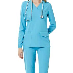 Nurse Uniforms Factory - Elastic Quick Drying Custom logo Long Sleeve Scrubs