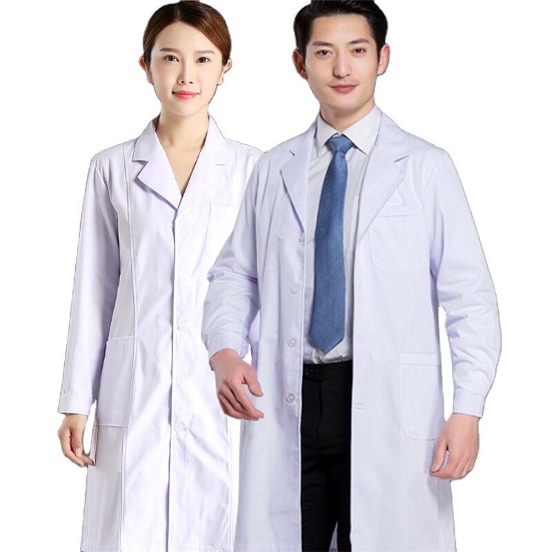 Lab Coat Factory - Long Sleeves Knee Length Cotton Elastic Cuffs Professional