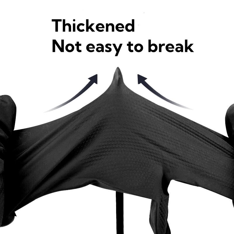 Nitrile Gloves Factory - 8 Mil Heavy-Durable Diamond Textured Orange Black