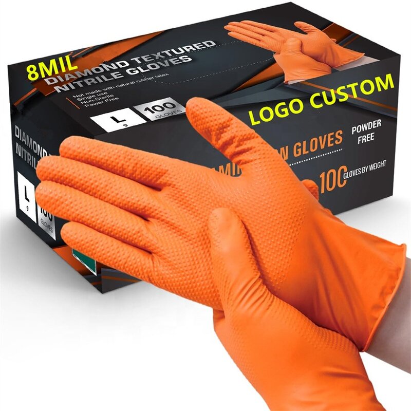 Nitrile Glove Factory - Factory Diamond Texture Mechanic Car Repair Machine