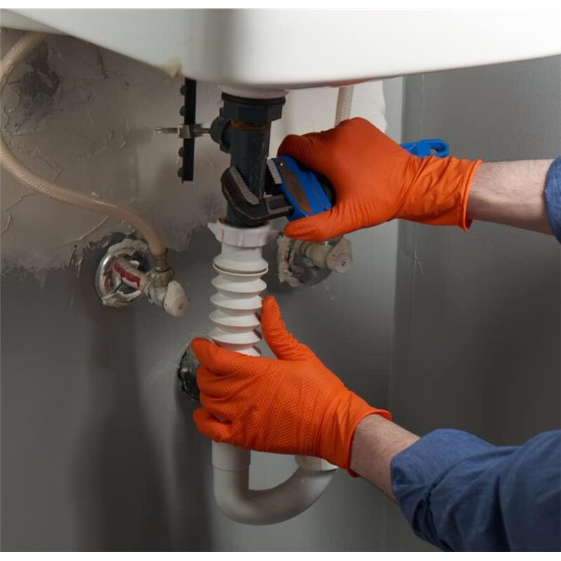 Nitrile Glove Manufacturer - Custom Logo 10-12 Mil Raised Diamond Texture