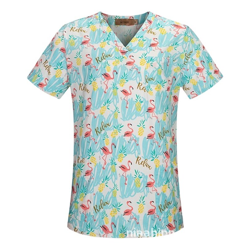Scrub Tops Manufacturer - 100% Cotton Wholesale Oem Logo Custom Men's Women's