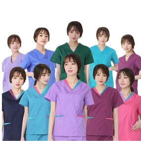 Medical Uniform Factory - Summer Hospital Purple Printed Beauty Dental Oral Split