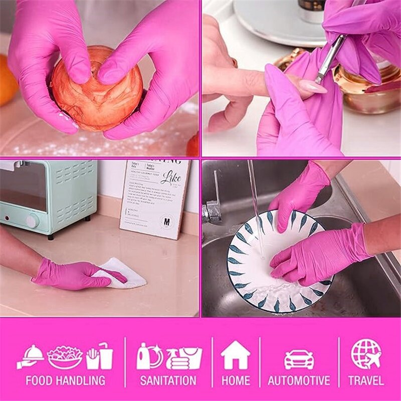 Nitrile Glove Manufacturer - 3mil Hot pink Oem Logo Custom Latex-Free Barber