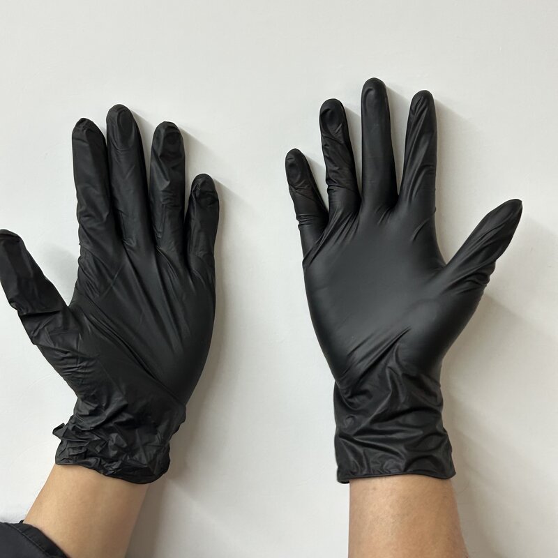 Nitrile Gloves Manufacturer - Cheap 9-Inch Black Nitrile Vinyl Synthetic Powder-Free