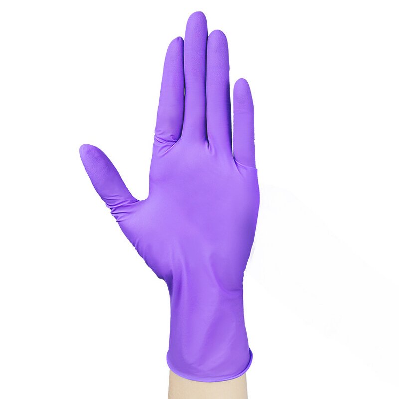 Nitrile Glove Manufacturer - 3-4mil Purple Logo Custom Barber Tattoo Beauty Salon