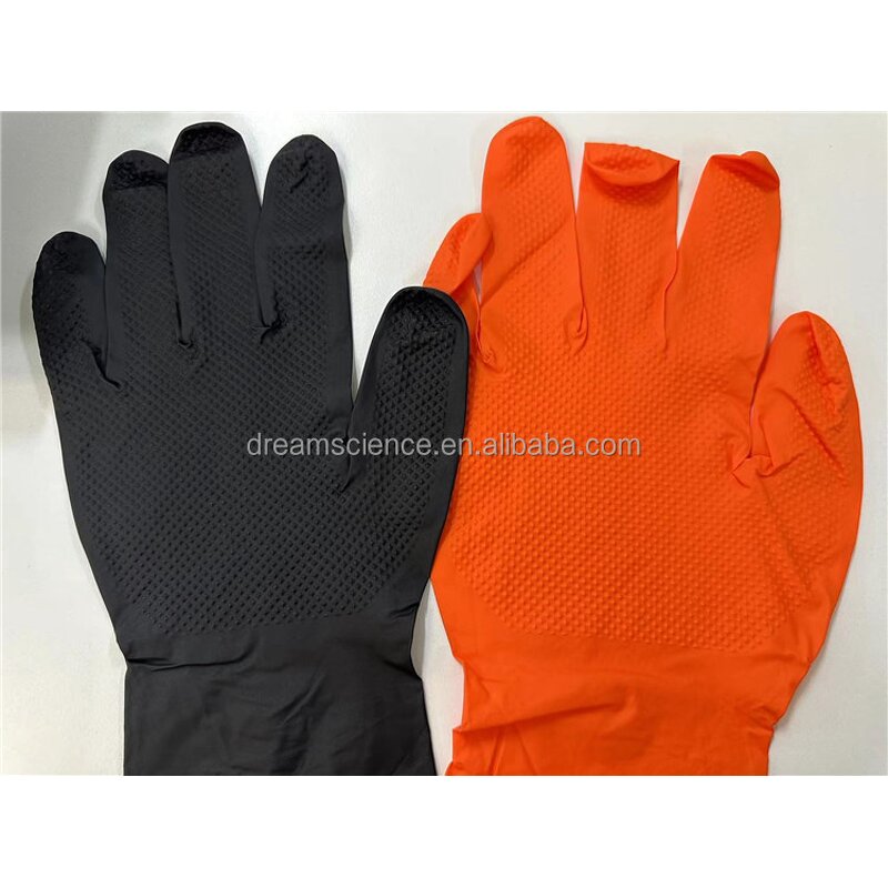 Nitrile Glove Manufacturer - Custom Logo 10-12 Mil Raised Diamond Texture