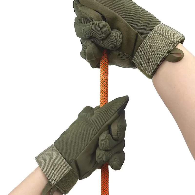 Mountaineering Gloves Manufacturer - Army Green Full Fingers Men's Outdoor Sports