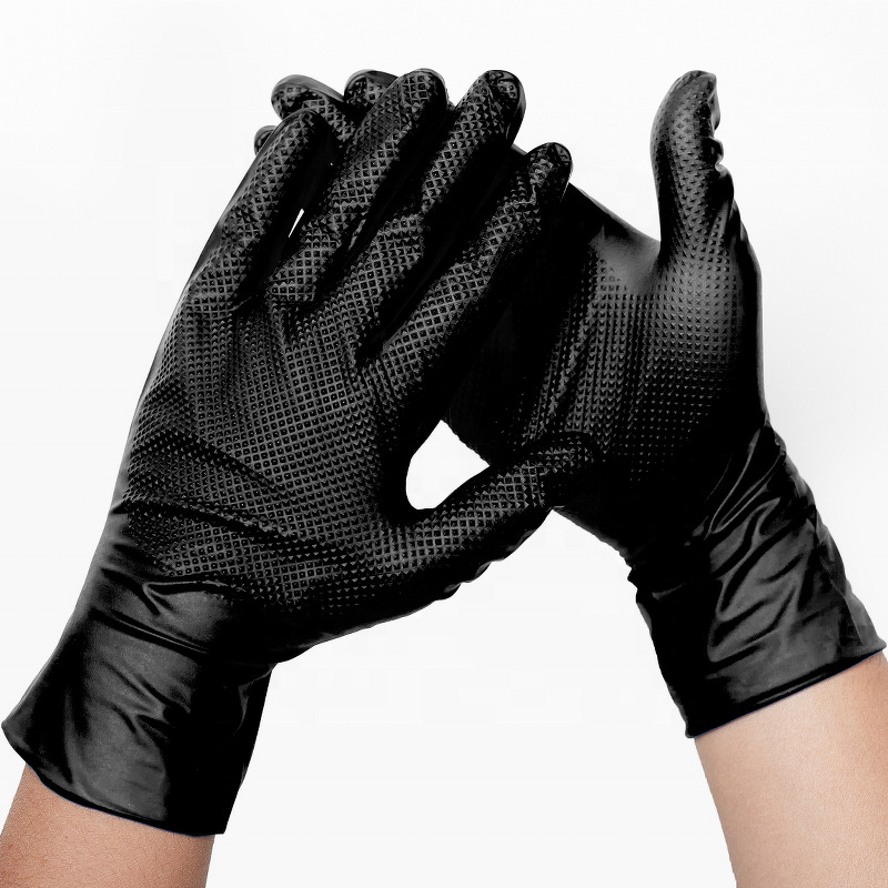 Nitrile Gloves Factory - Single Side 12mil Automobile Industrial Black Nitrile