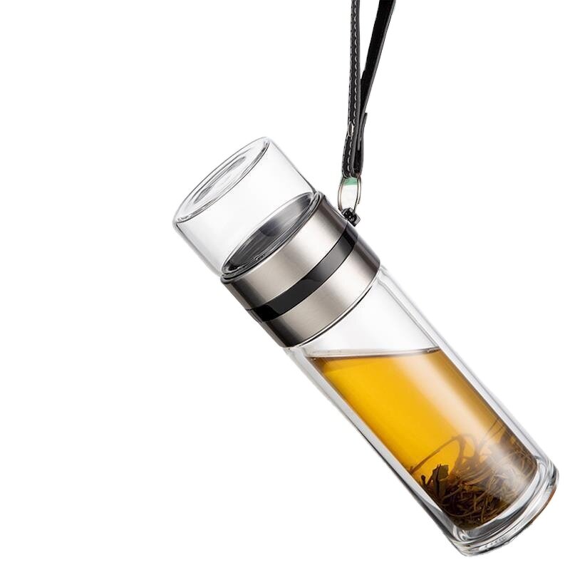 Glass Decanter Factory - Tea Separation Advertising Customized LOGO Double-layer