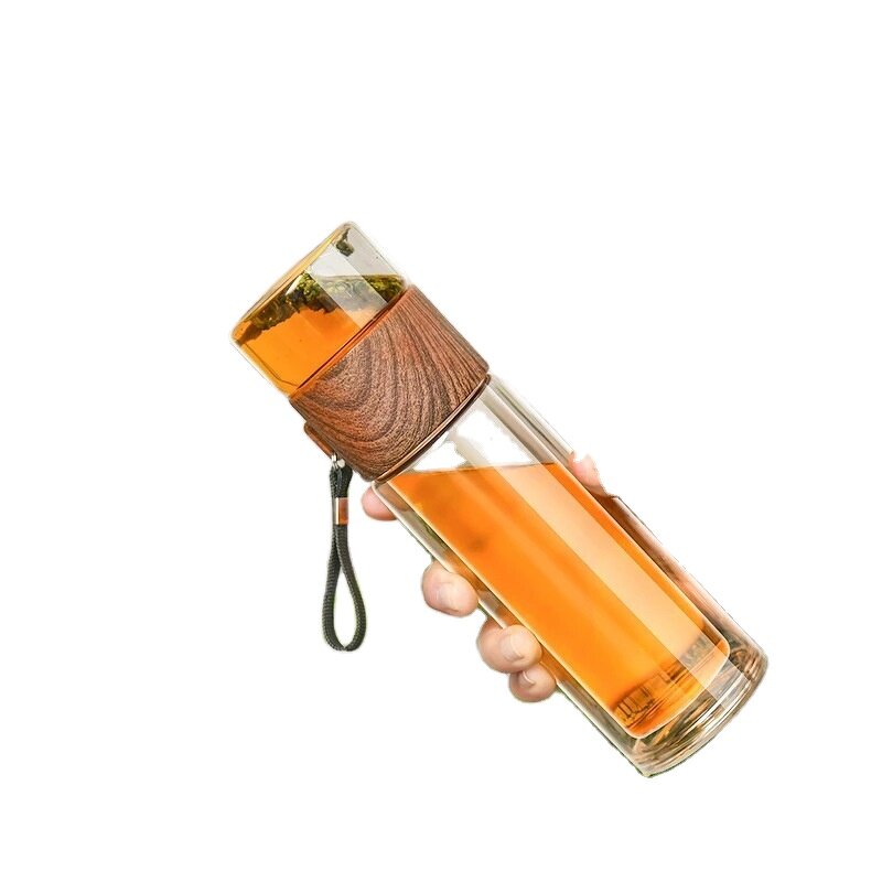 Glass Water Bottle Manufacturer - Oem Customized Logo Double Wall Thermal Tea