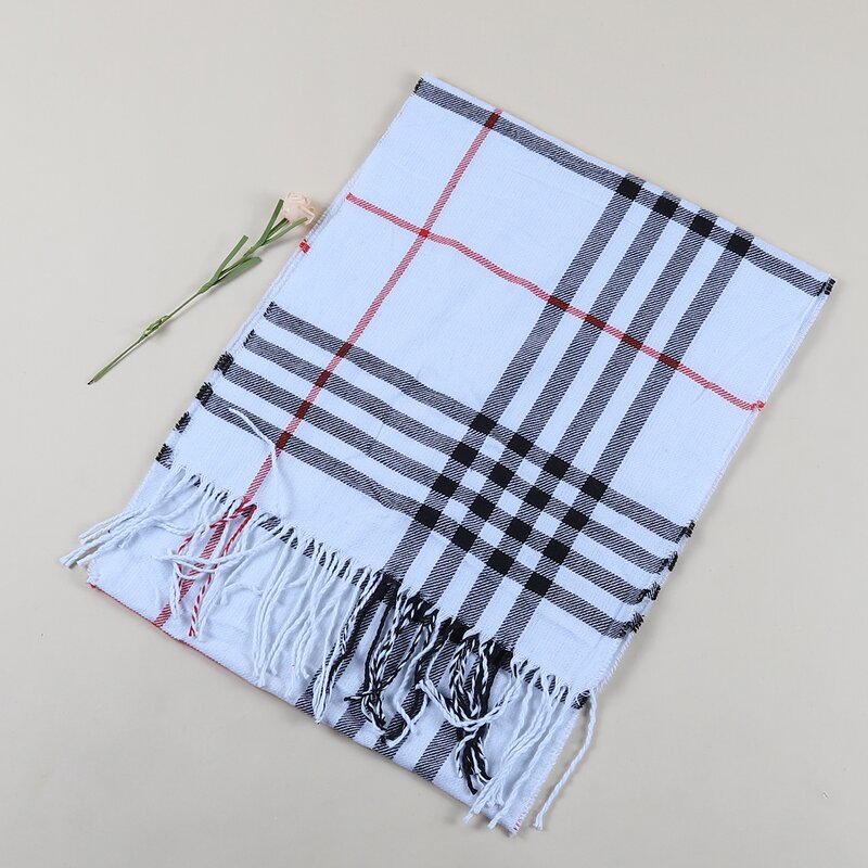Pashmina Shawl Manufacturer - Print Logo Plaid Soft Men Women Winter Imitation Cashmere Scarf