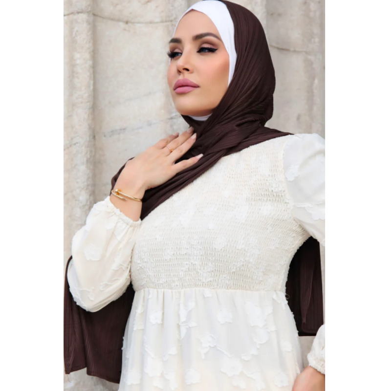 Jersey Scarf Manufacturer - Ribbed High Quality Along Naqab Cotton Hijab Muslim BASIL RIBBED JERSEY