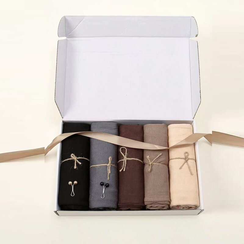 Cotton Stretch Scarf Manufacturer - Autumn Fashion New Monochrome Ladies Traditional Shawl Gift for Muslims Boxed