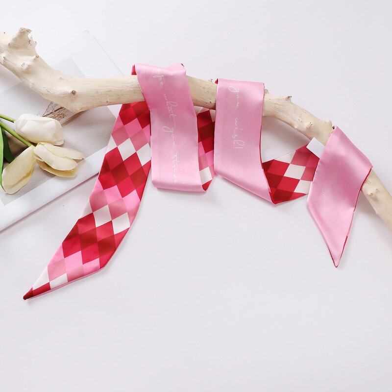 Simulation Scarf Manufacturer - Pink Ribbon Spring Summer All-match Thin Narrow Long Fashion Wholesale