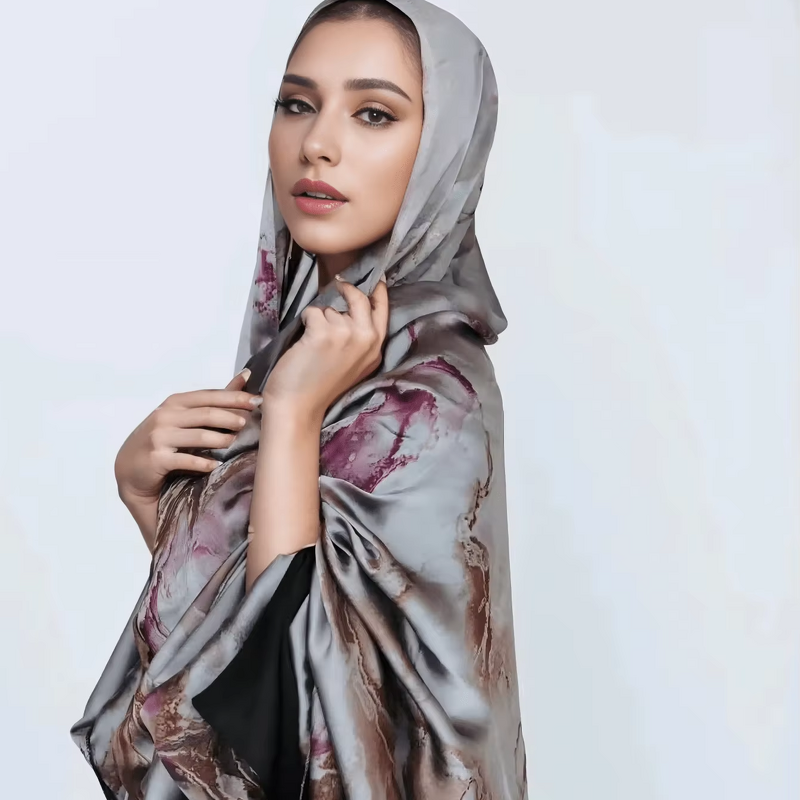 Long Hijab Scarf Manufacturer - High Quality Floral Design New Modal Bamboo Fiber Woven Breathable