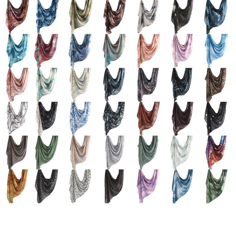 Watercolor Head Scarf Manufacturer - Hot Sale Cross-Border Satin Printed Modal Cotton Shawl for Autumn