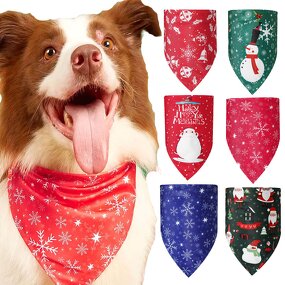 PET Scarf Bib Manufacturer - Christmas Triangle Polyester Cat Dog Drool Headgear Apparel