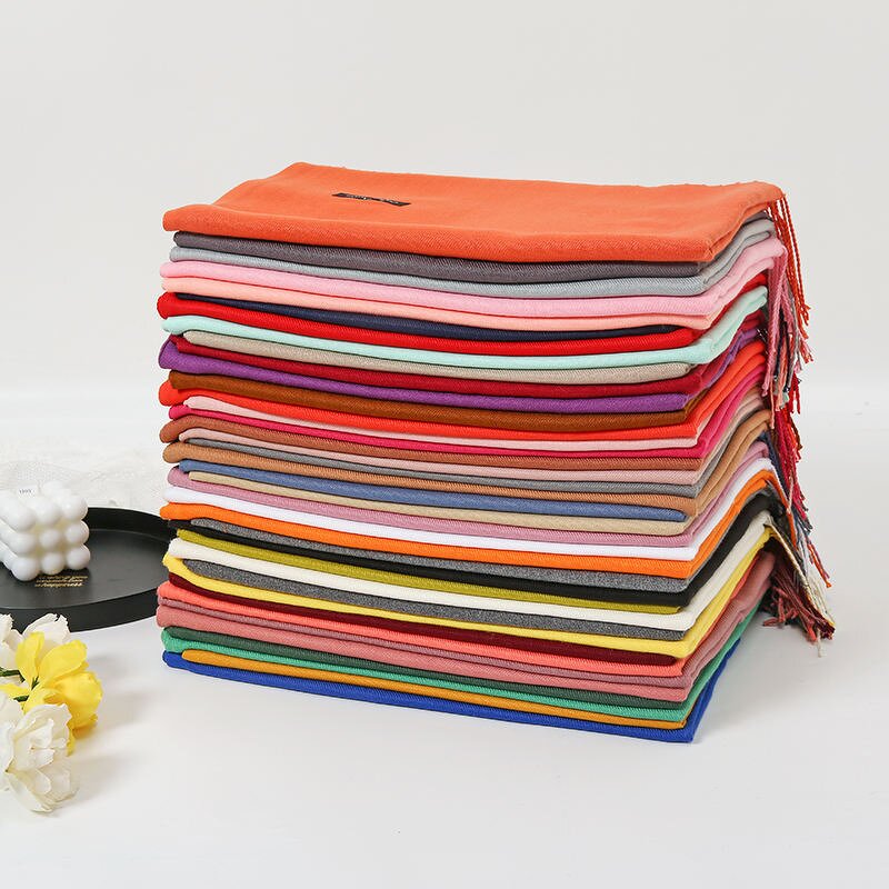 Cashmere Scarf Manufacturer - High Quality Women's Soft Long Tassel New Color Twill Warm
