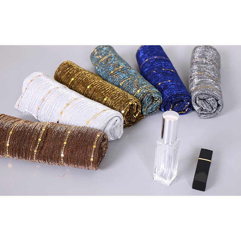 Sequin Hijab Manufacturer - Fashion Design 15 Colors Silver Silk Muslim Women Whosale Fashion Muslim Haute Hijab a