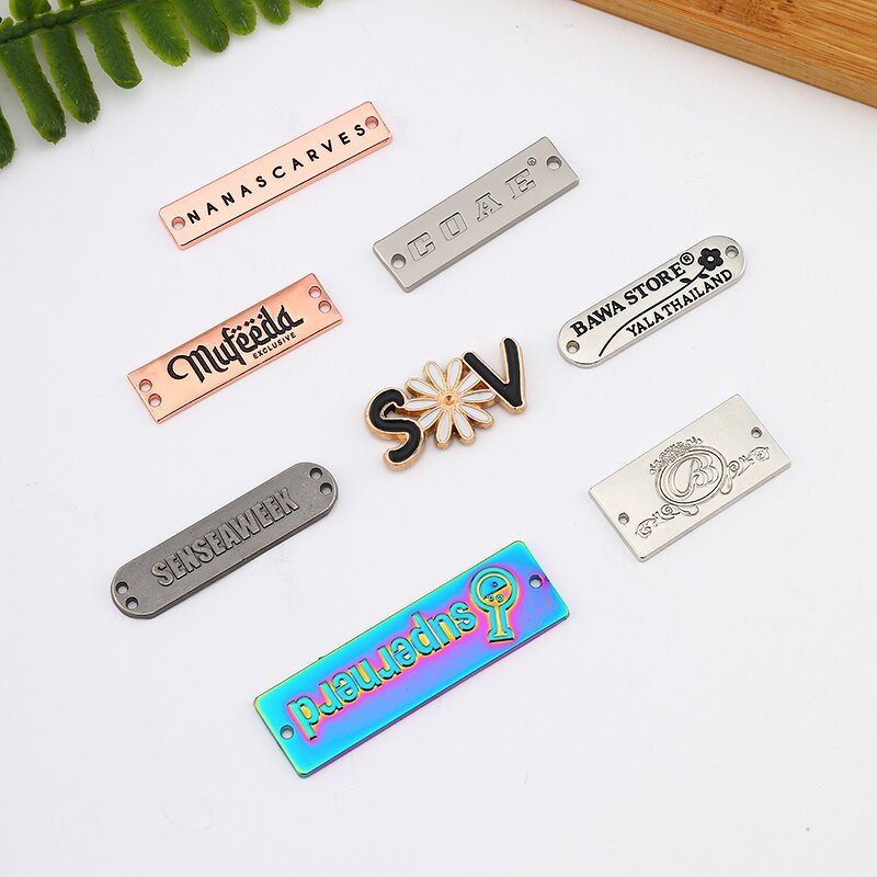 Metal Tag Manufacturer - Wholesale Custom Fashion Engraved Brand Logo Sew for Garments