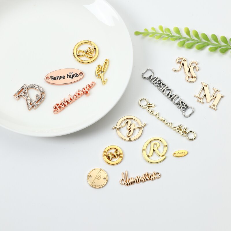 Garment Metal Label Manufacturer - Factory Design Custom Embossed Brand Logo Sew in