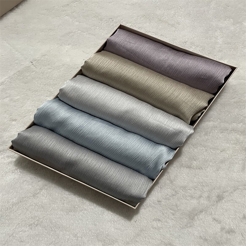 Satin Crinkle Scarf Suit Manufacturer - Muslim Hijab Box Multicolor Scarf Combination Suit