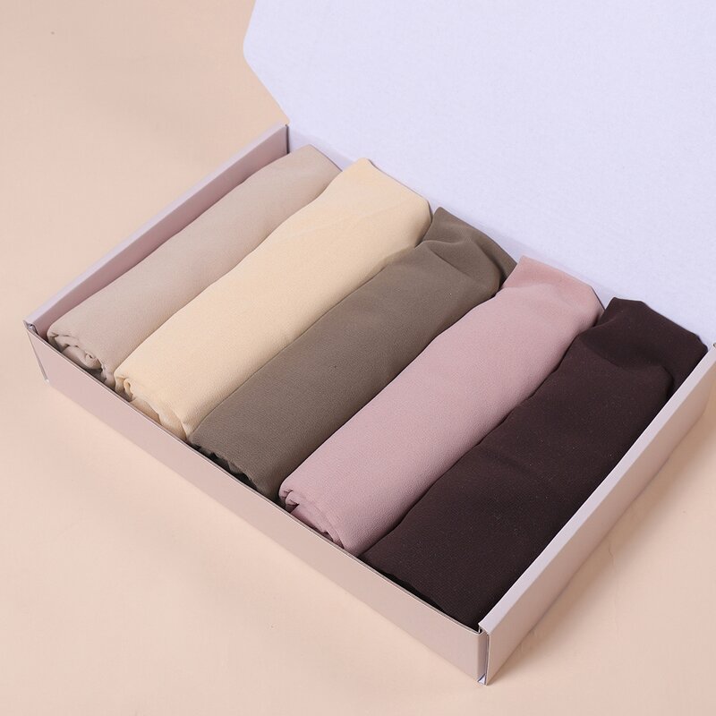 Long Style Hijab Set Manufacturer - Personalised Leaf Pattern Satin Saudi Women Mixed All Colours Giftbox