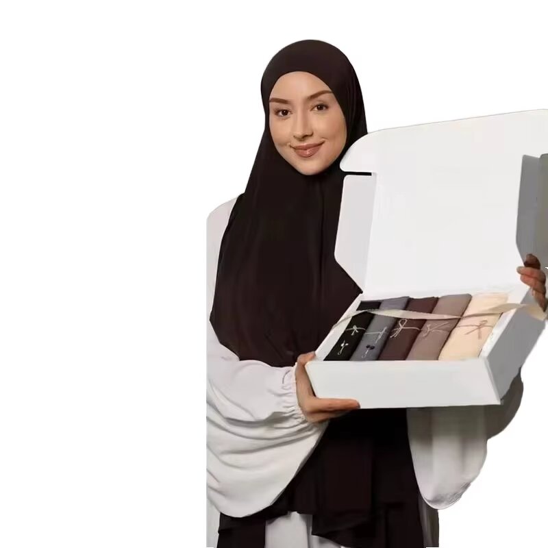 Cotton Stretch Scarf Manufacturer - Autumn Fashion New Monochrome Ladies Traditional Shawl Gift for Muslims Boxed