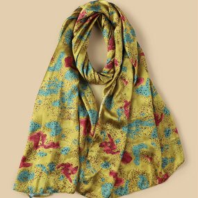 Satin Hijab Scarf Manufacturer - Premium Ombre Marble Water Print Brimming Chiffon Silk Muslim Shawl