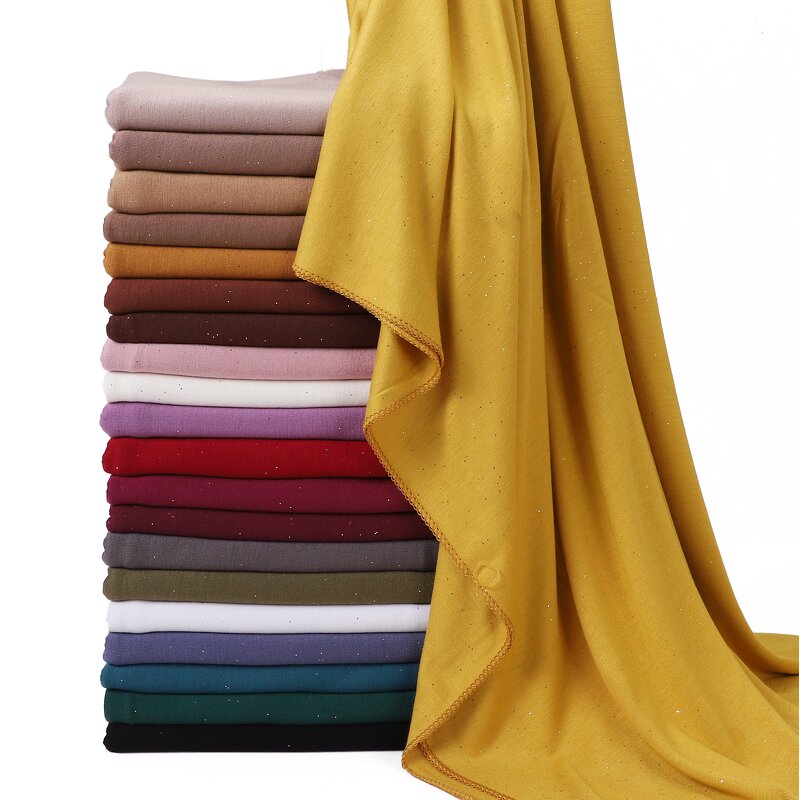 Gold Foil Jersey Hijab Manufacturer - 2025 New Shimmer Premium Quality Stretchy Shawl Printed Dubai Headscarf