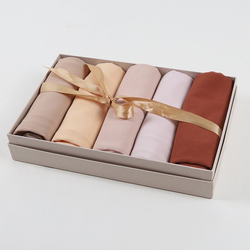 Floral Printed Hijab Manufacturer - Customizable Solid Dot Shawl Malaysian Arab Headscarf Wraps Women's Gift Box