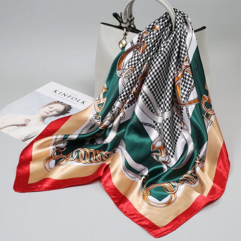 Silk Hijab Scarf Manufacturer - Private Embroidered Logo 90*90cm Printed Chiffon