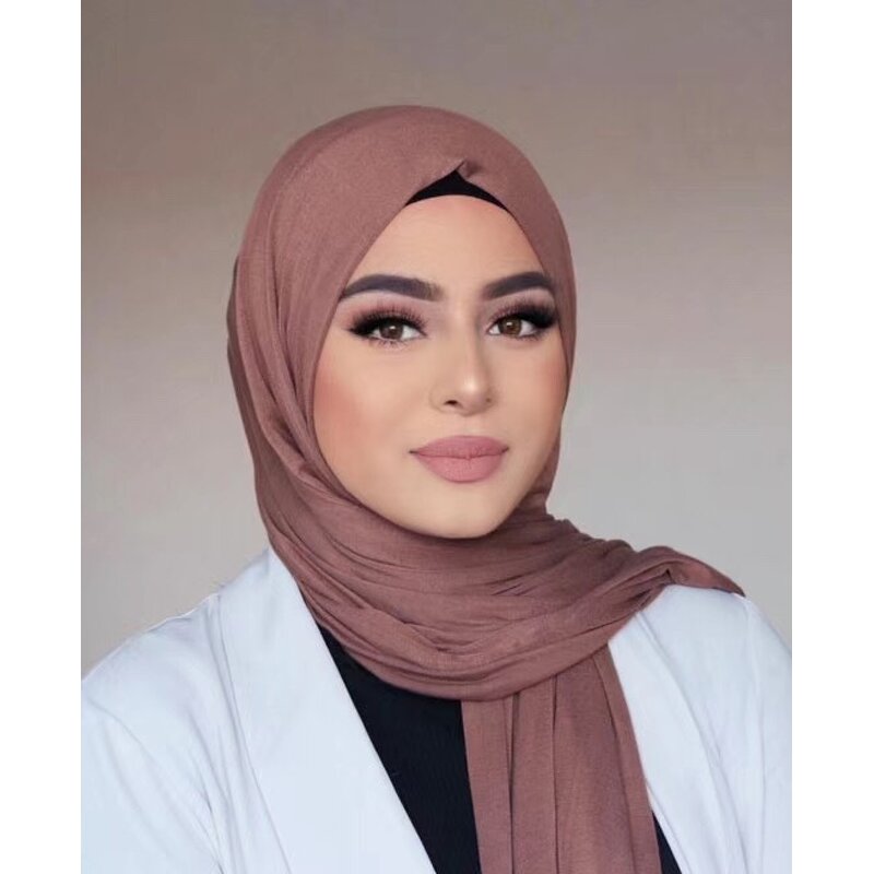 Cotton Hijab Manufacturer - Hot Sale Muslim Monochrome Arab Women Jersey Head Scarf