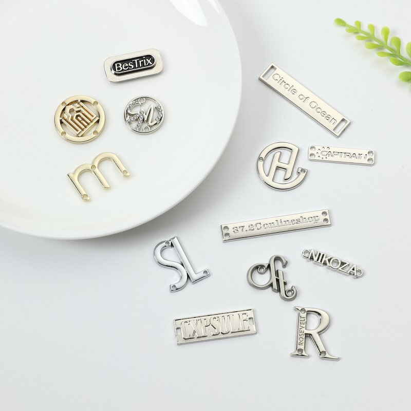 Garment Metal Label Manufacturer - Factory Design Custom Embossed Brand Logo Sew in