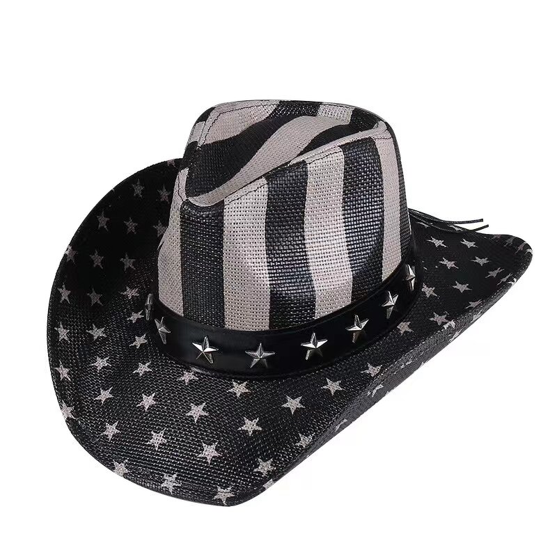 USA Top Hat Manufacturer - American Flag West Panama Denim Sailor Dance Hat With Cotton Sweatband New Hot Sale Wholesale