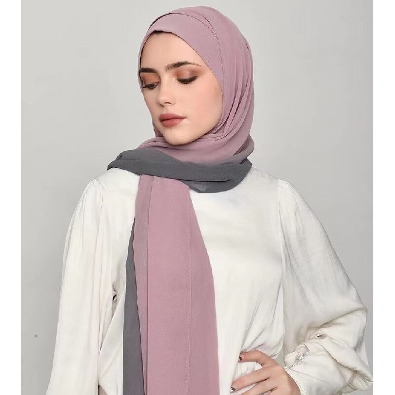Chiffon Hijab Scarf Manufacturer - High Quality Fashion Women Plain Tie-Dyed Multicolor Muslim