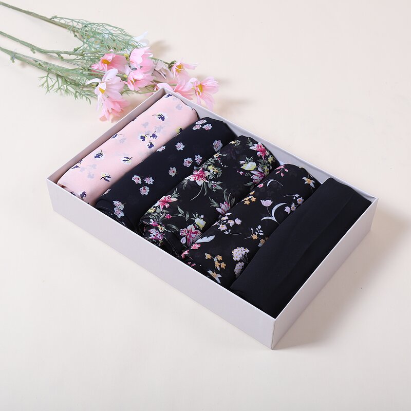 Ethnic-Style Hijab Manufacturer - Solid Muslim Printed Chiffon Long Arab Headscarf Floral Islam Shawl Wrap Logo