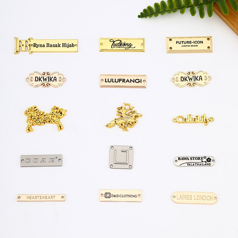 Metal Logo Label Manufacturer - Factory Custom 3D 2D Washable Hollow Designer Sewing