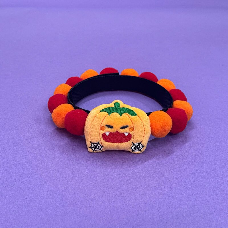 Pet Collar Manufacturer - Halloween Fur Ball Hook Loop Pumpkin Ghost Nylon Eco-friendly Soft