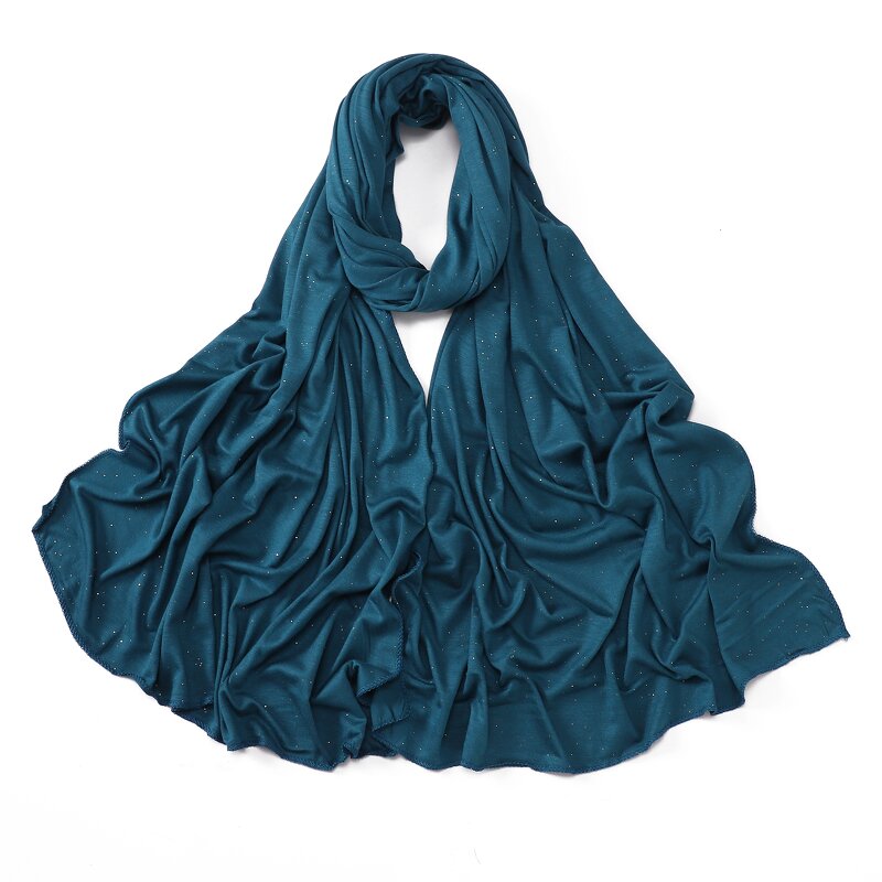 Gold Foil Jersey Hijab Manufacturer - 2025 New Shimmer Premium Quality Stretchy Shawl Printed Dubai Headscarf