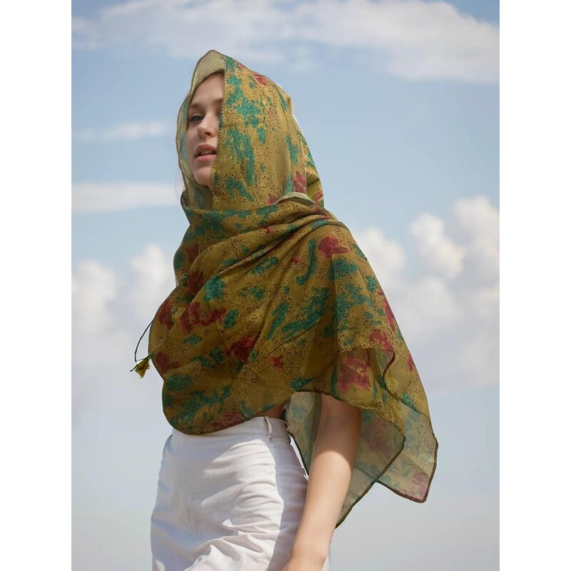 Water Print Shawl Manufacturer - Premium Ombre Marble Fashionable Cotton Bandanas for Muslim Ethnic
